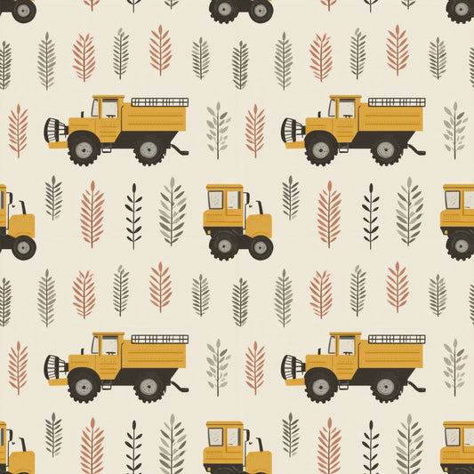 Combine Harvesters Digital Seamless Pattern
