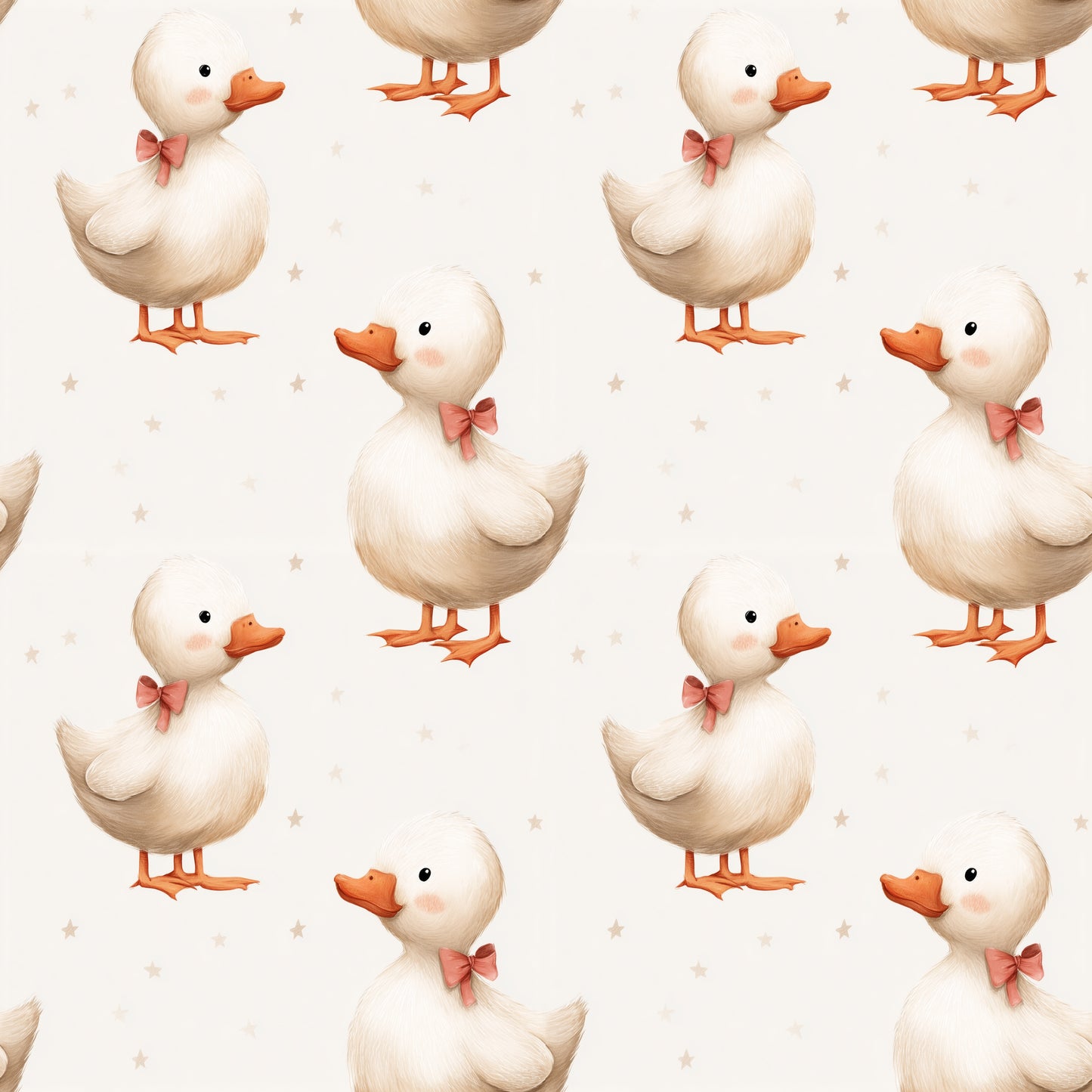 Coquette Bow Ducks Digital Seamless Pattern