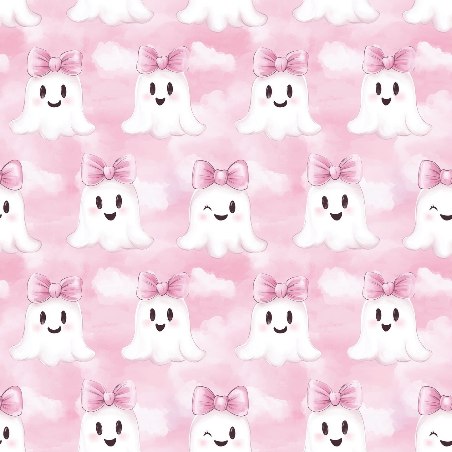 Coquette Ghosts Digital Seamless Pattern
