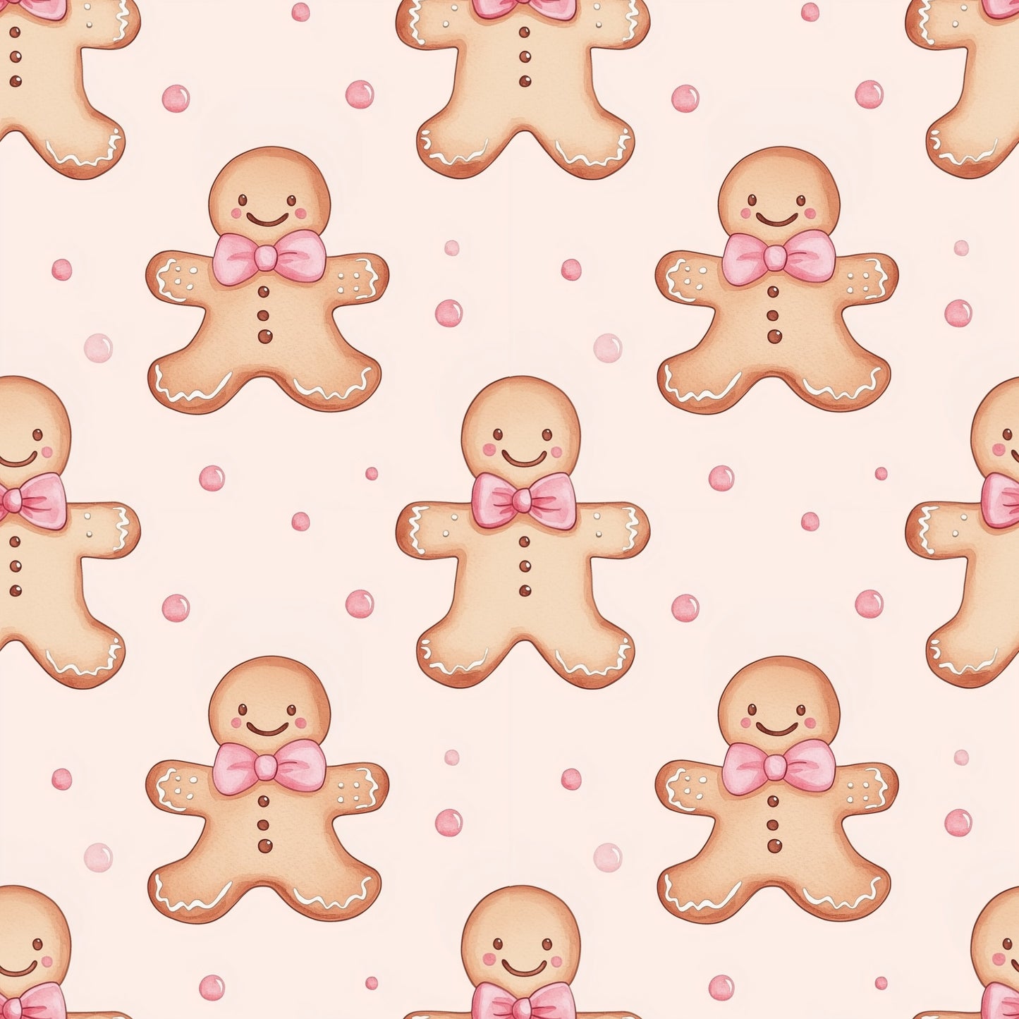 Gingerbread Coquette Digital Seamless Pattern