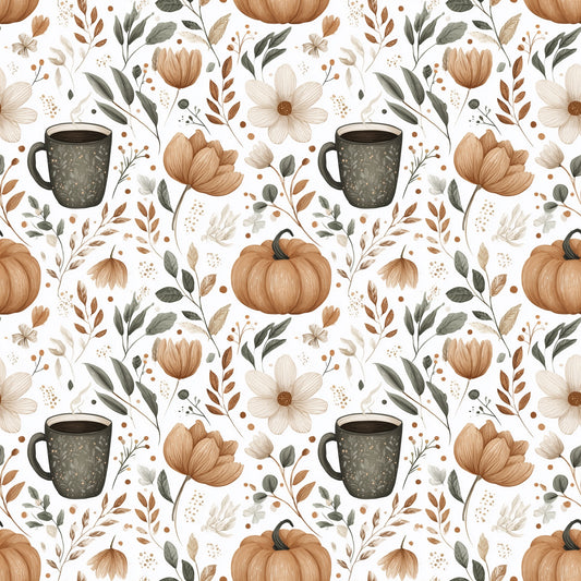 Cosy Autumn Pumpkins Digital Seamless Pattern