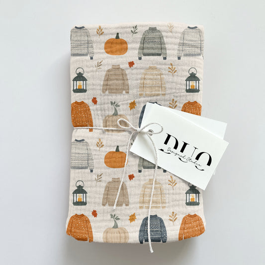 Cosy Sweaters & Pumpkins Digital Seamless Pattern