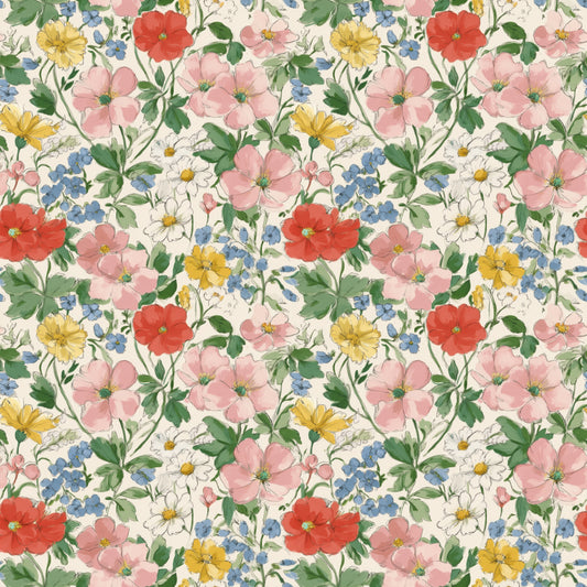 Cottage Garden Bed Digital Seamless Pattern