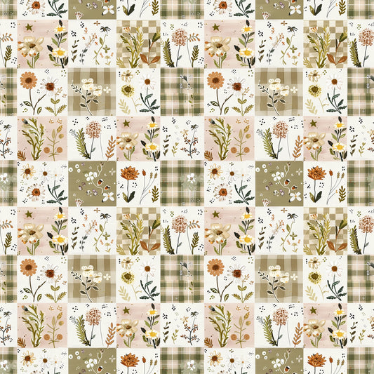 Cottagecore Patchwork Digital Seamless Pattern