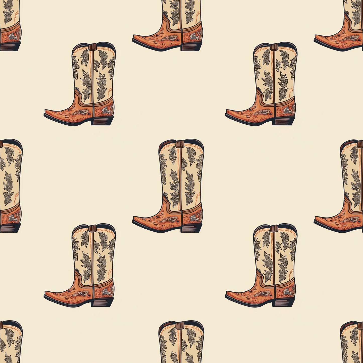 Cowboy Boots Digital Seamless Pattern