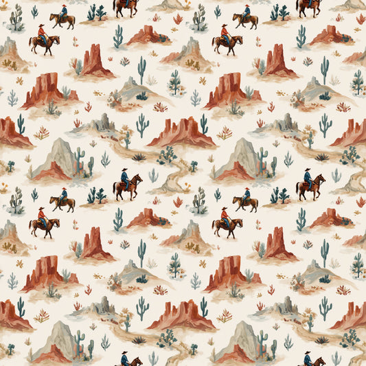 Cowboy Desert Digital Seamless Pattern