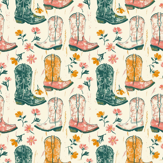 Cowgirl Boots Digital Seamless Pattern