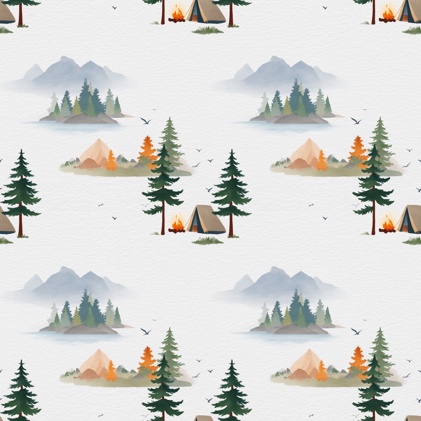 Cozy Camping Digital Seamless Pattern
