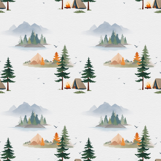Cozy Camping Digital Seamless Pattern