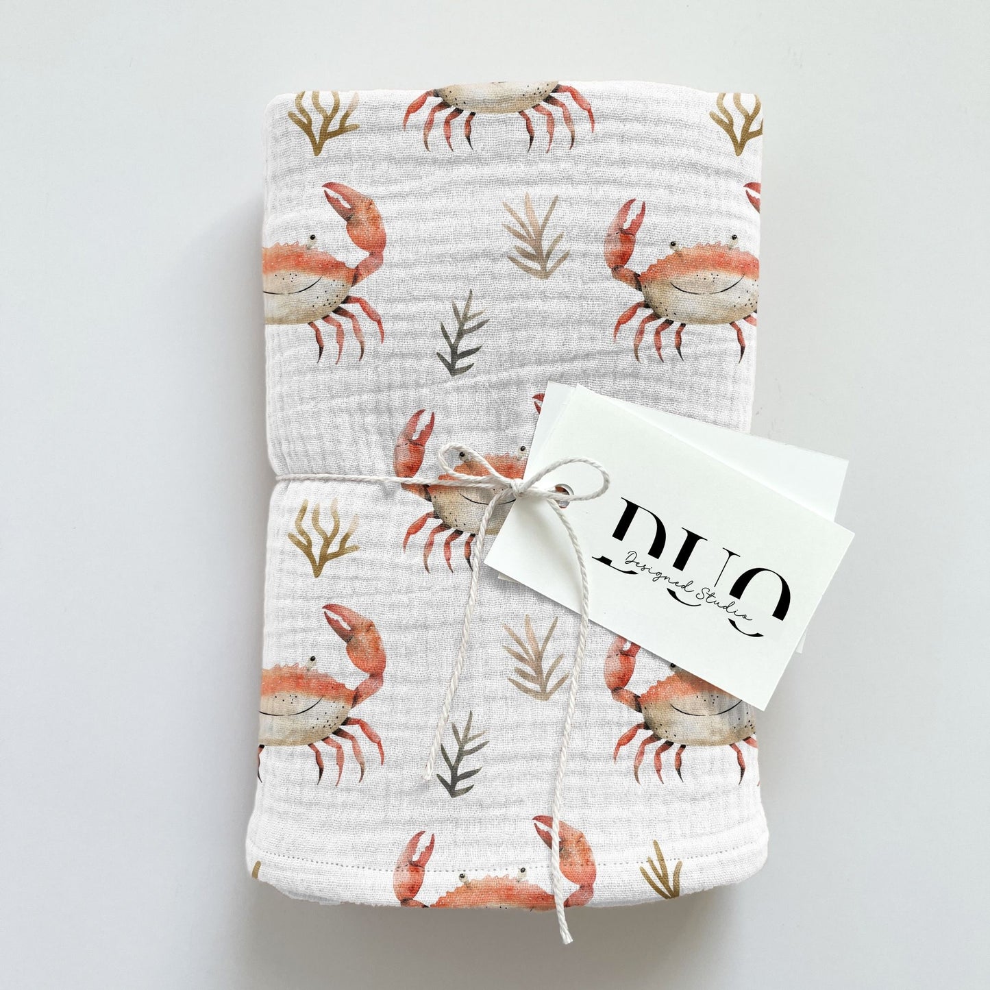 Crabs on White Digital Seamless Pattern