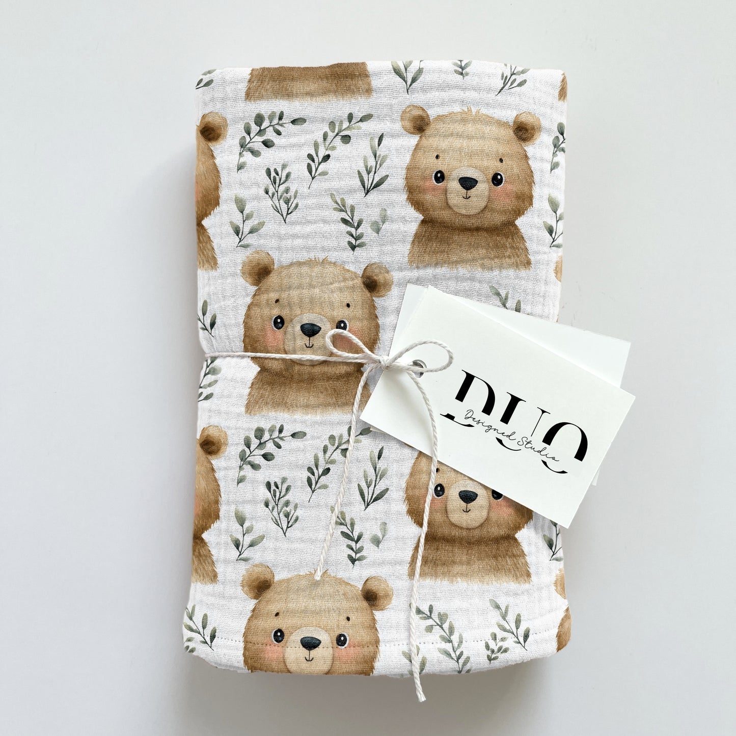 Cute Bears & Leaves Digital Seamless Pattern