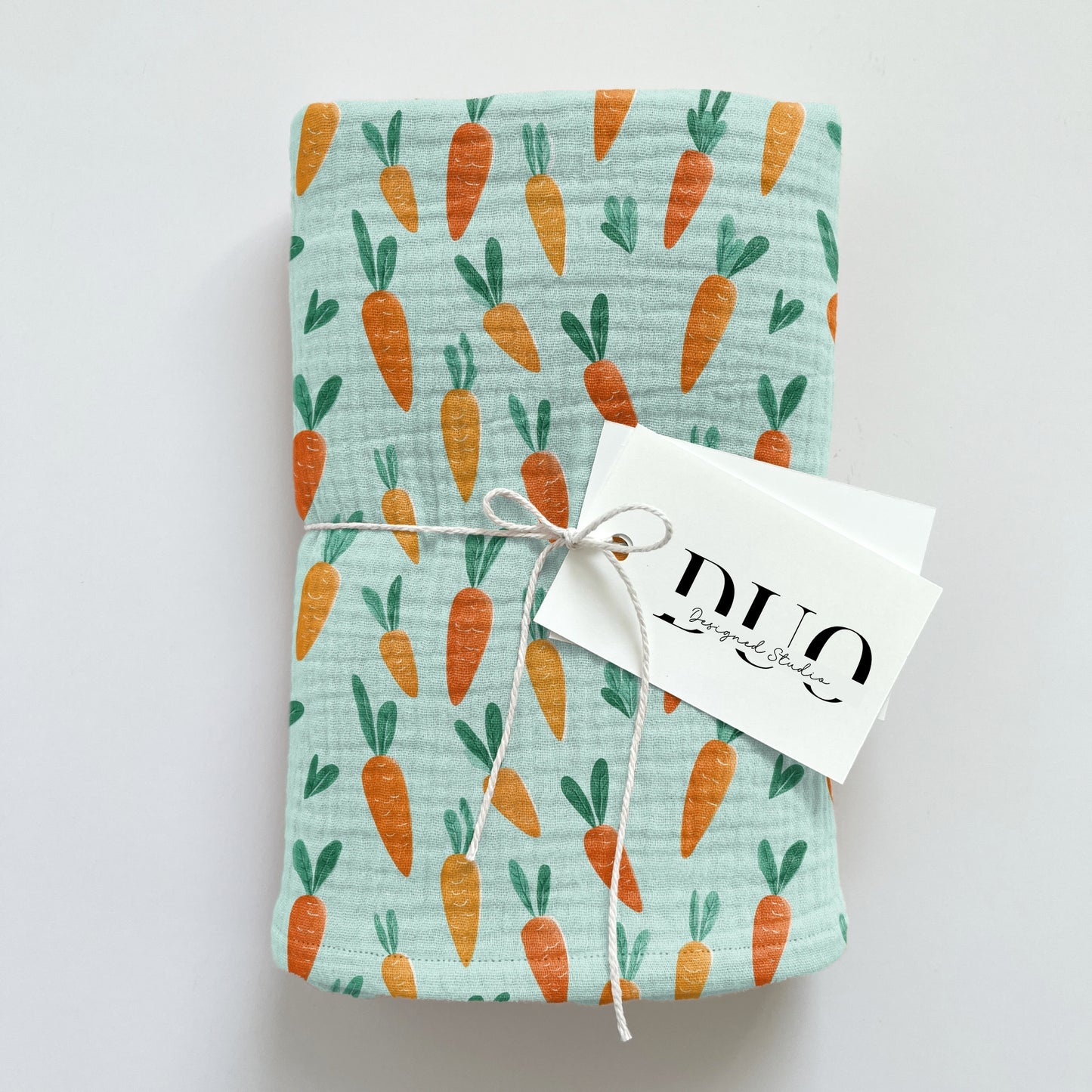 Cute Carrots on Mint Digital Seamless Pattern