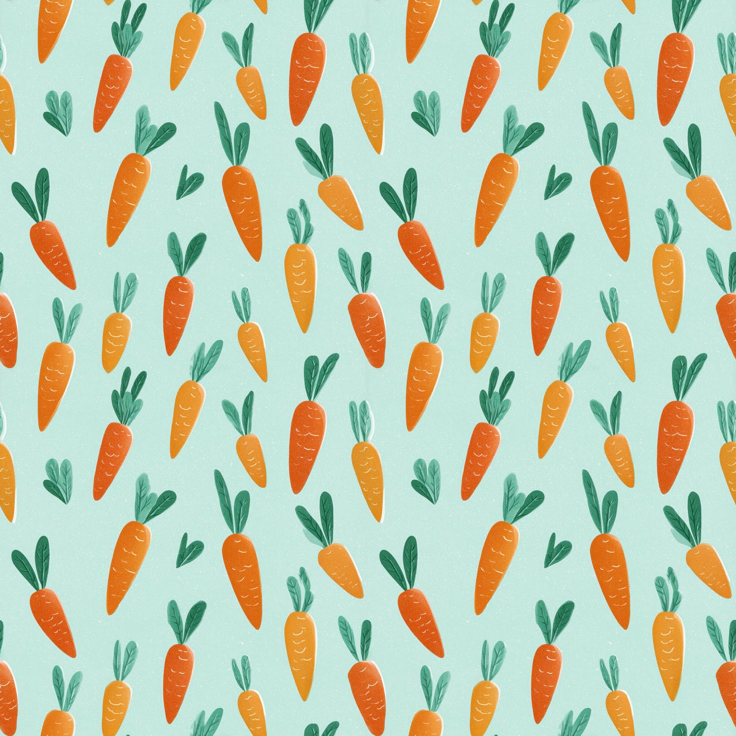 Cute Carrots on Mint Digital Seamless Pattern