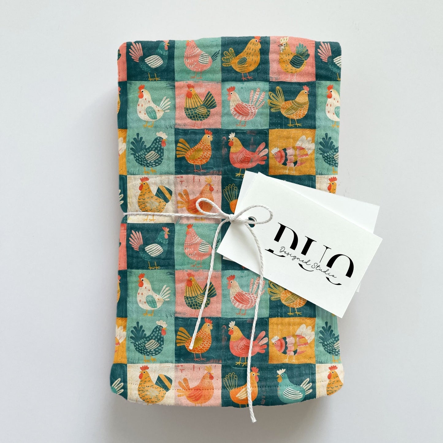 Cute Chicken Patchwork Digital Seamless Pattern
