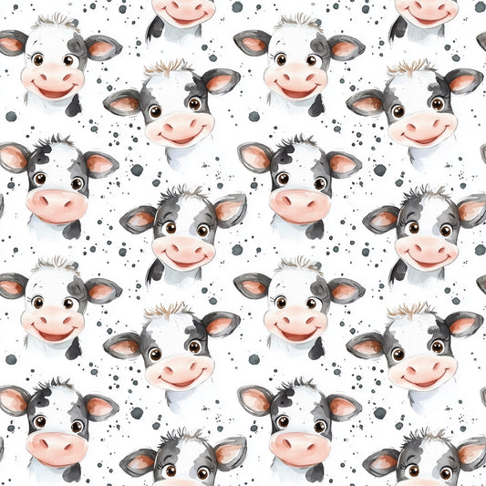 Cute Cows Digital Seamless Pattern