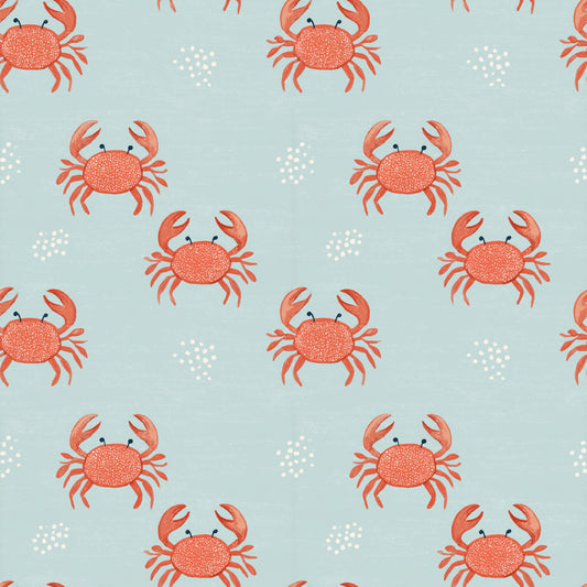Cute Crabs Digital Seamless Pattern