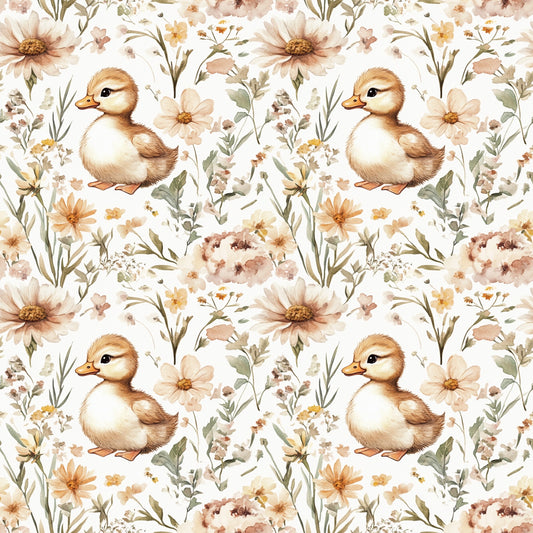 Cute Duckling Digital Seamless Pattern