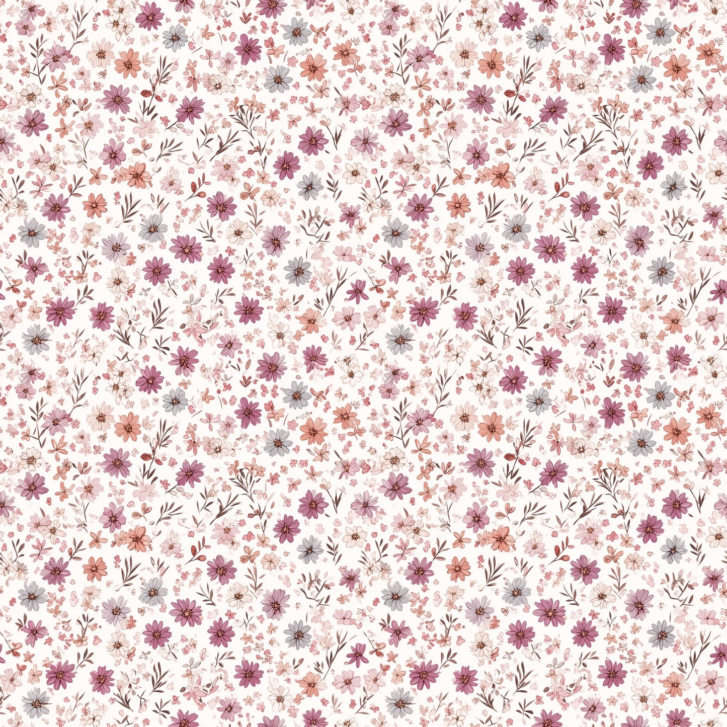 Cute Floral Spring Digital Seamless Pattern