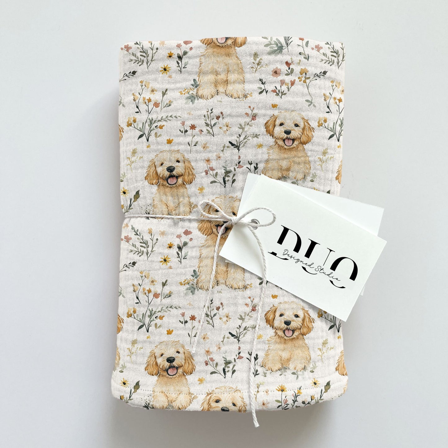 Cute Golden Doodles Digital Seamless Pattern