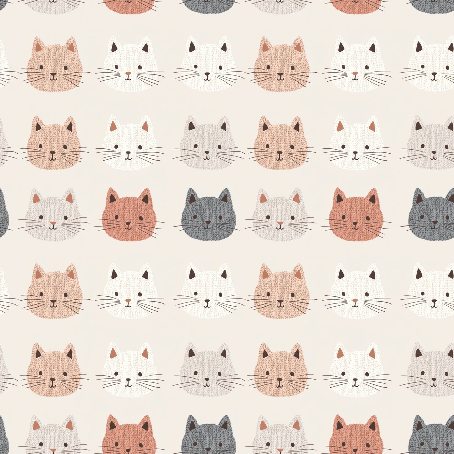 Cute Kittens Digital Seamless Pattern