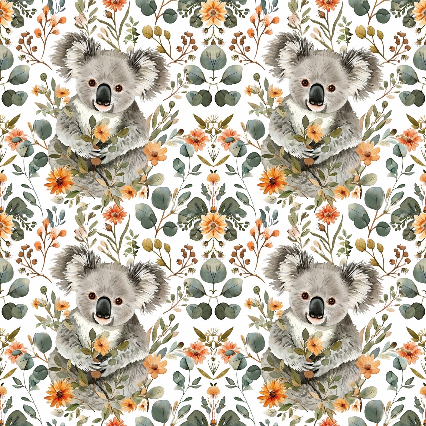 Cute Koalas Digital Seamless Pattern