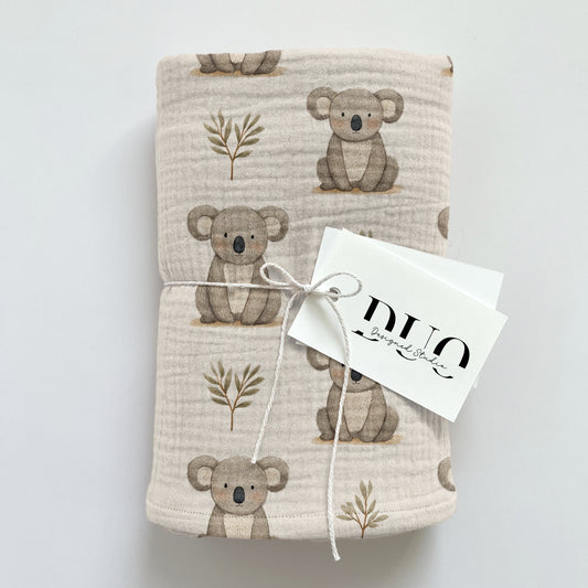 Cute Koalas on Natural Digital Seamless Pattern
