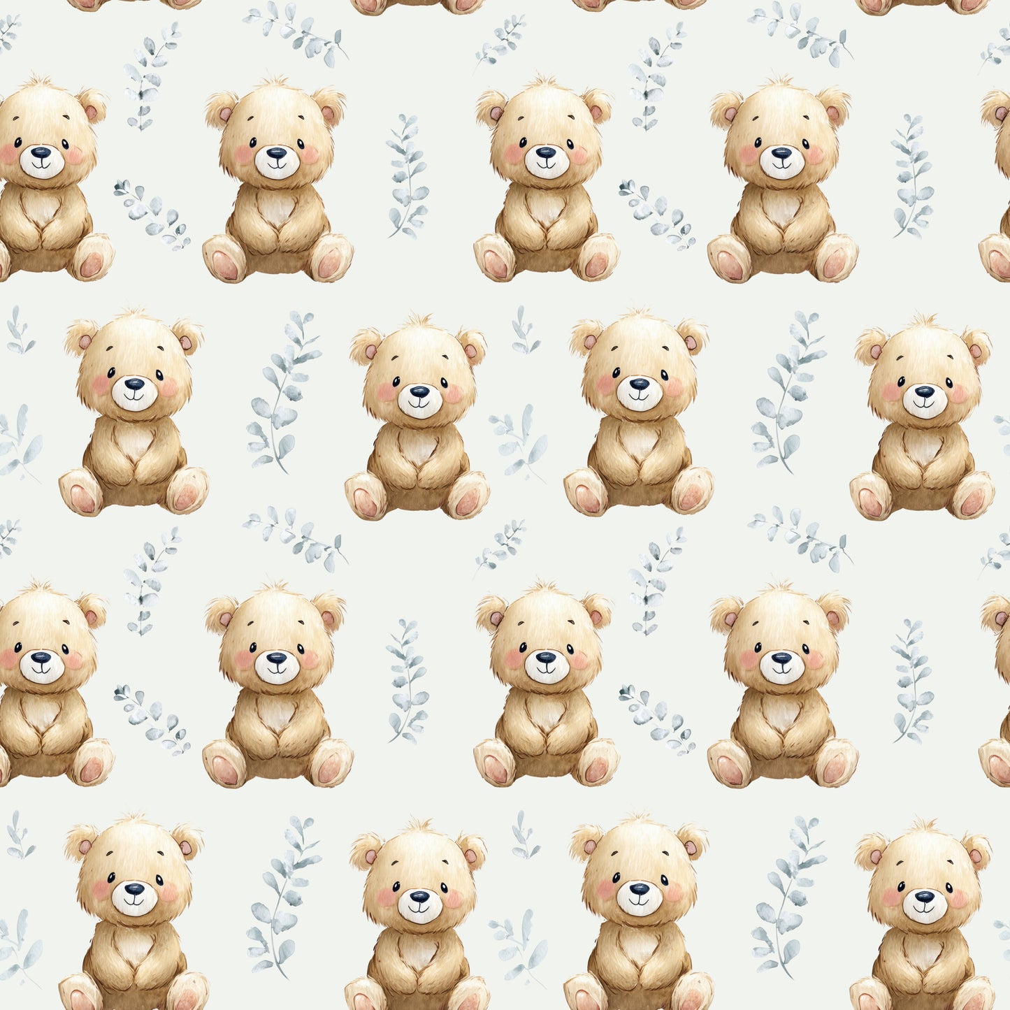 Cute Little Bears Digital Seamless Pattern