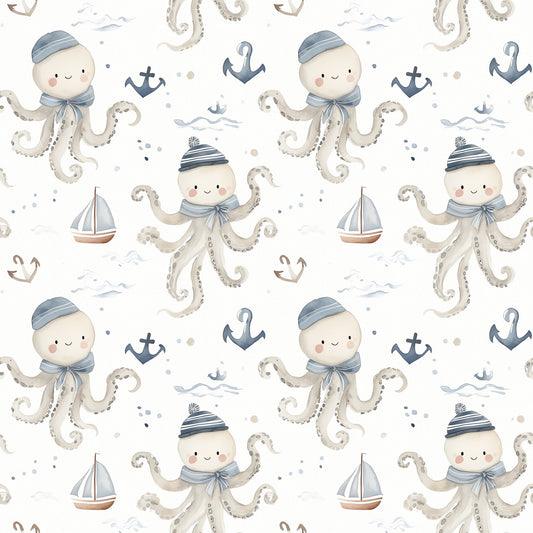 Cute Octopuses Digital Seamless Pattern