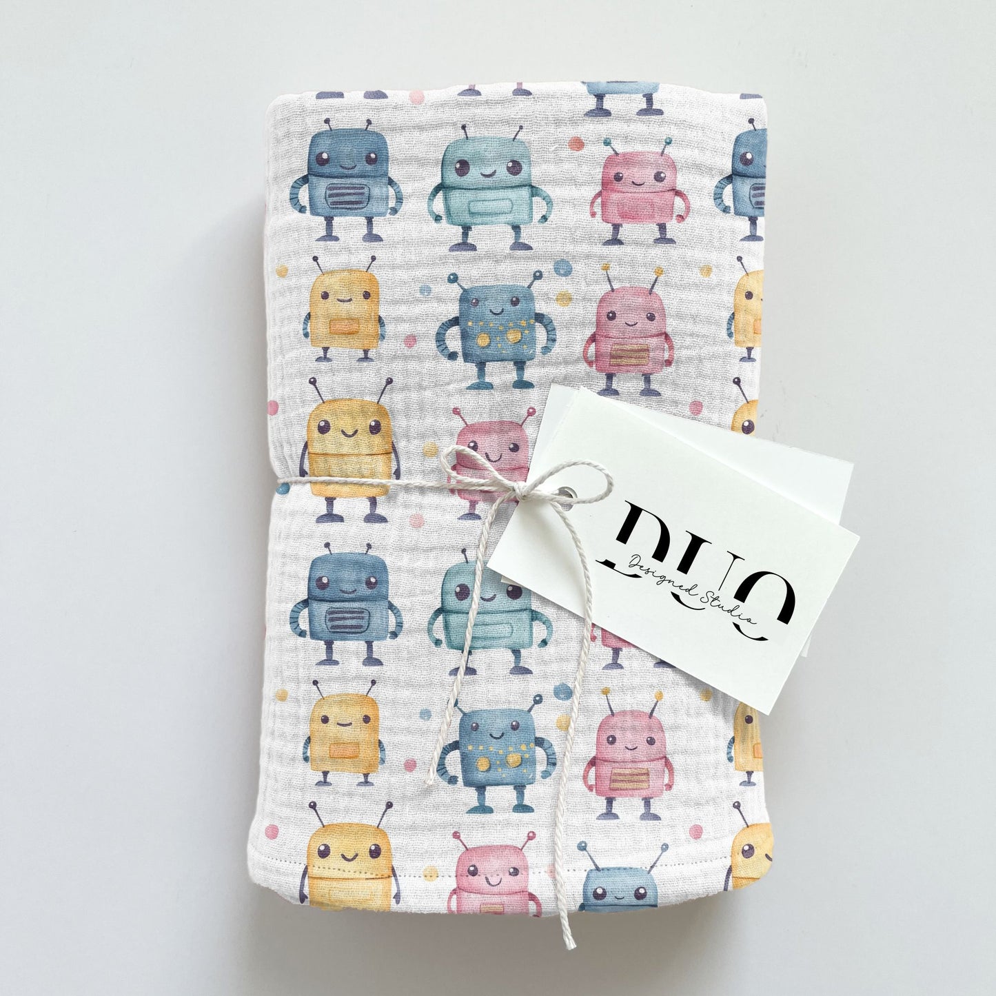 Cute Robots Digital Seamless Pattern