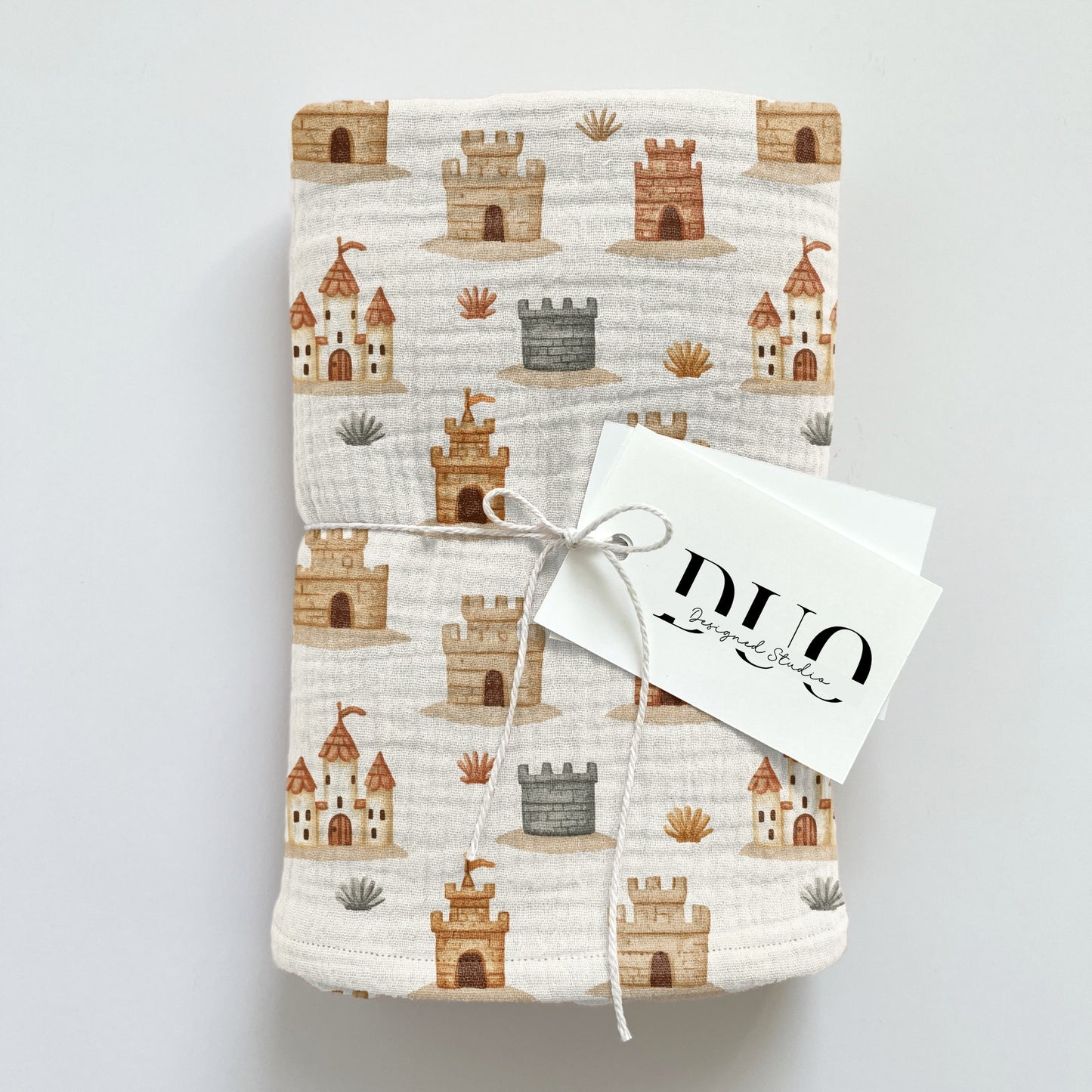 Cute Sandcastles Digital Seamless Pattern