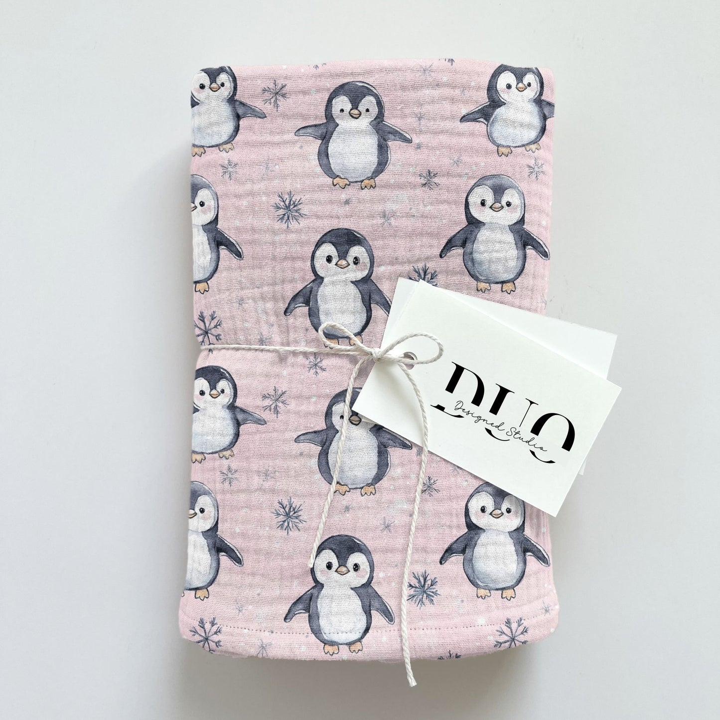 Cute Snowy Penguins Digital Seamless Pattern