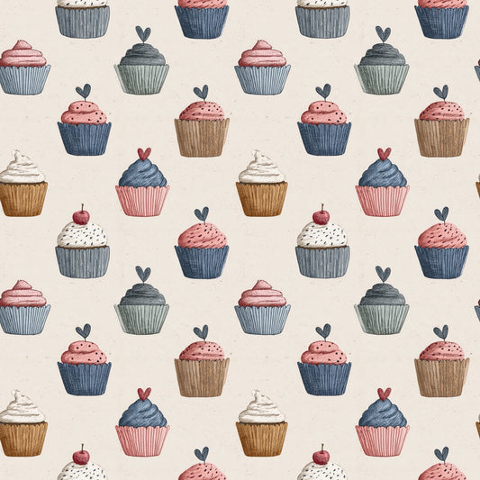 Cutesy Cupcakes Digital Seamless Pattern