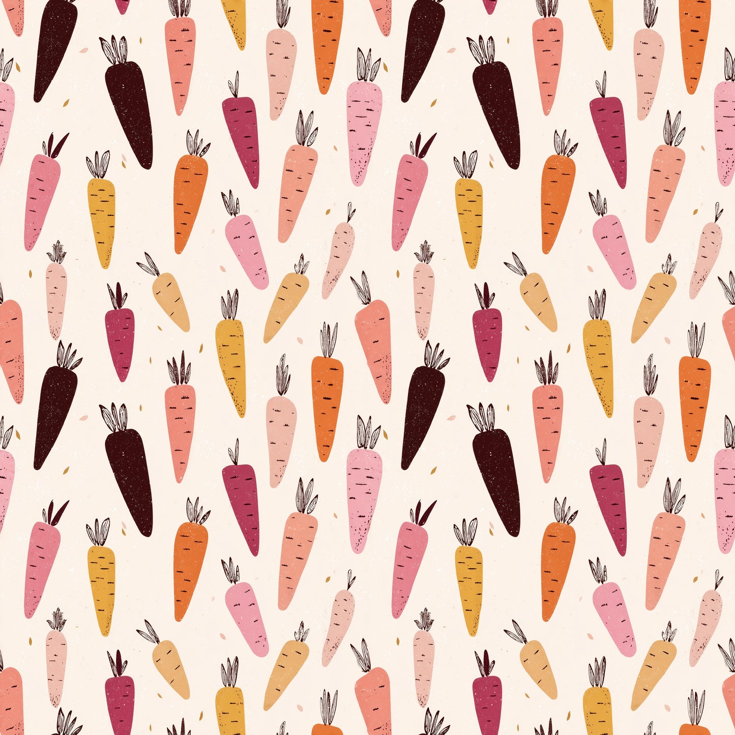 Cutesy Carrots Digital Seamless Pattern