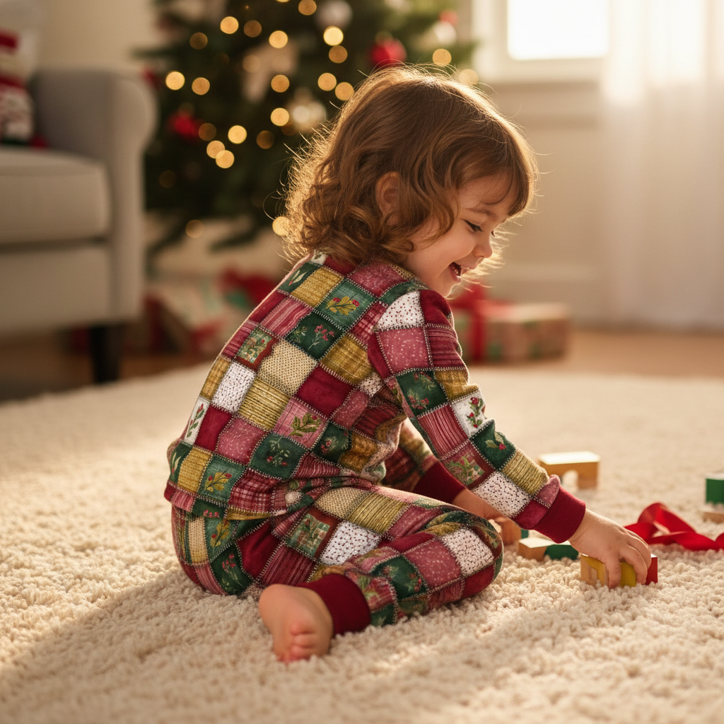 Festive Christmas Patchwork Digital Seamless Pattern