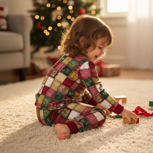 Festive Christmas Patchwork Digital Seamless Pattern