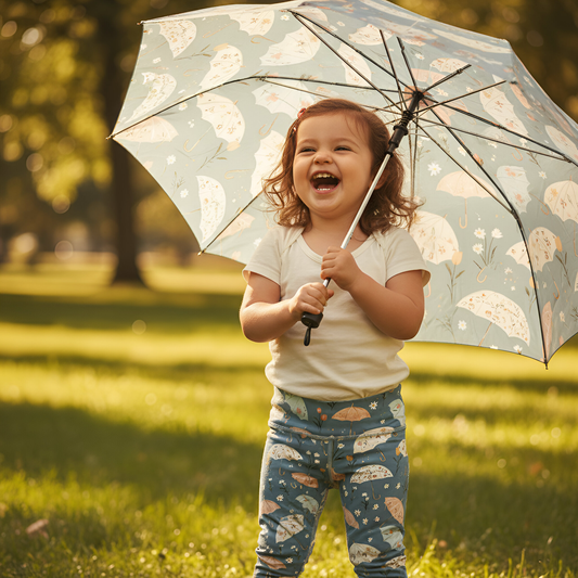 Denim Umbrellas Digital Seamless Pattern