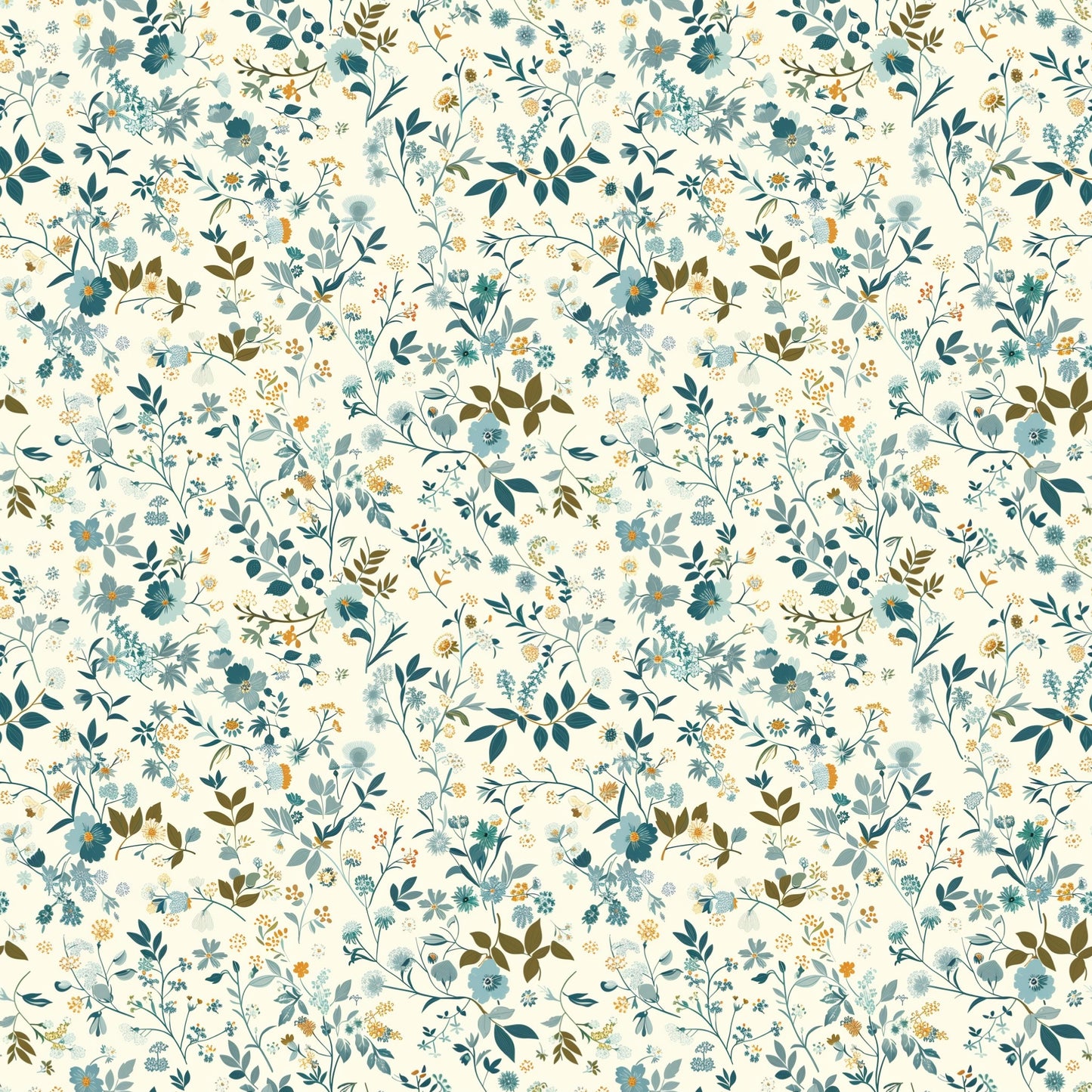 Dainty Blue Ditsy Digital Seamless Pattern