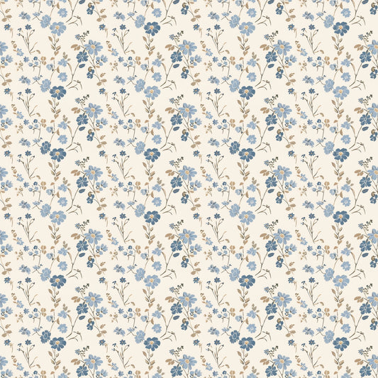 Dainty Blue Floral Digital Seamless Pattern