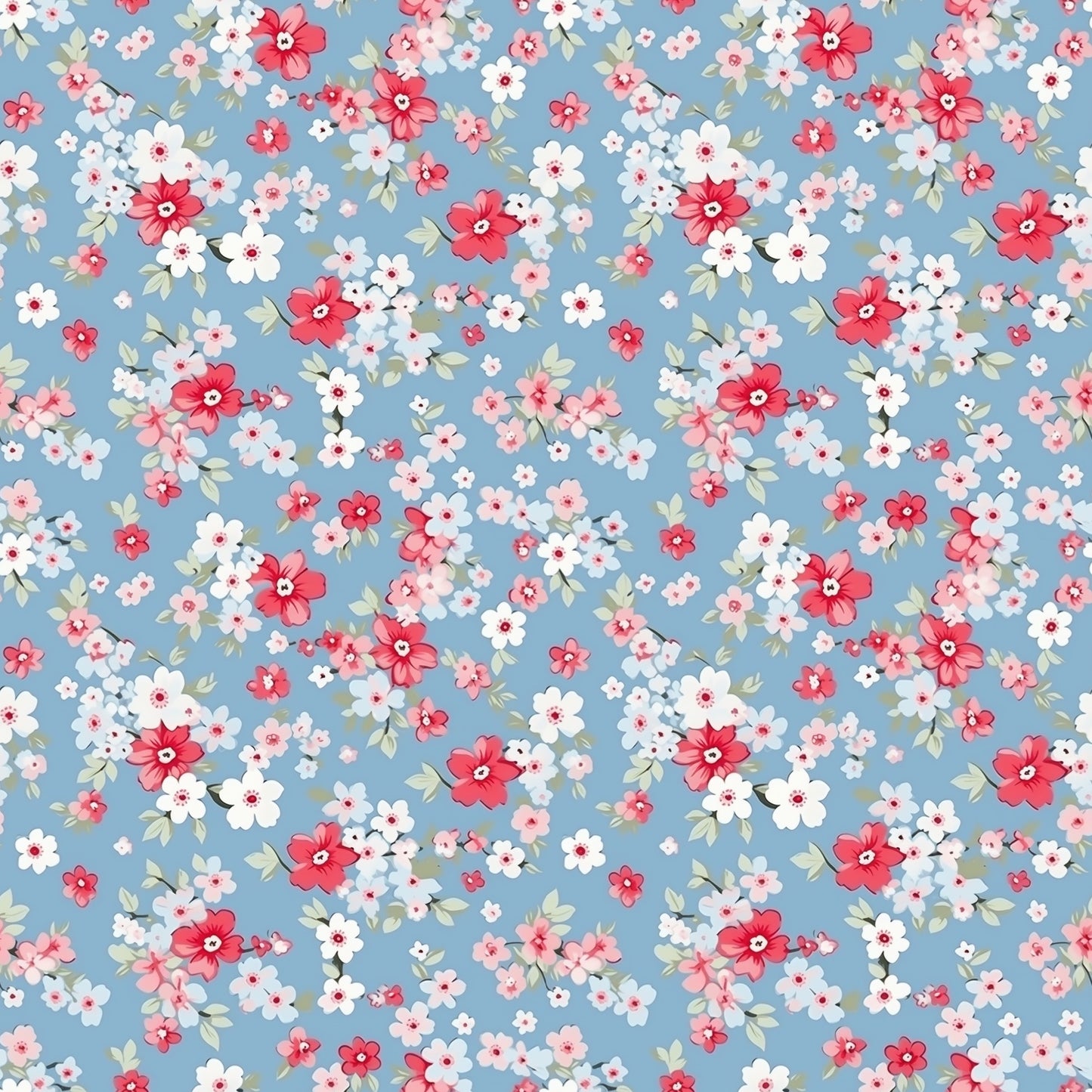 Dainty Ditsy Floral Digital Seamless Pattern