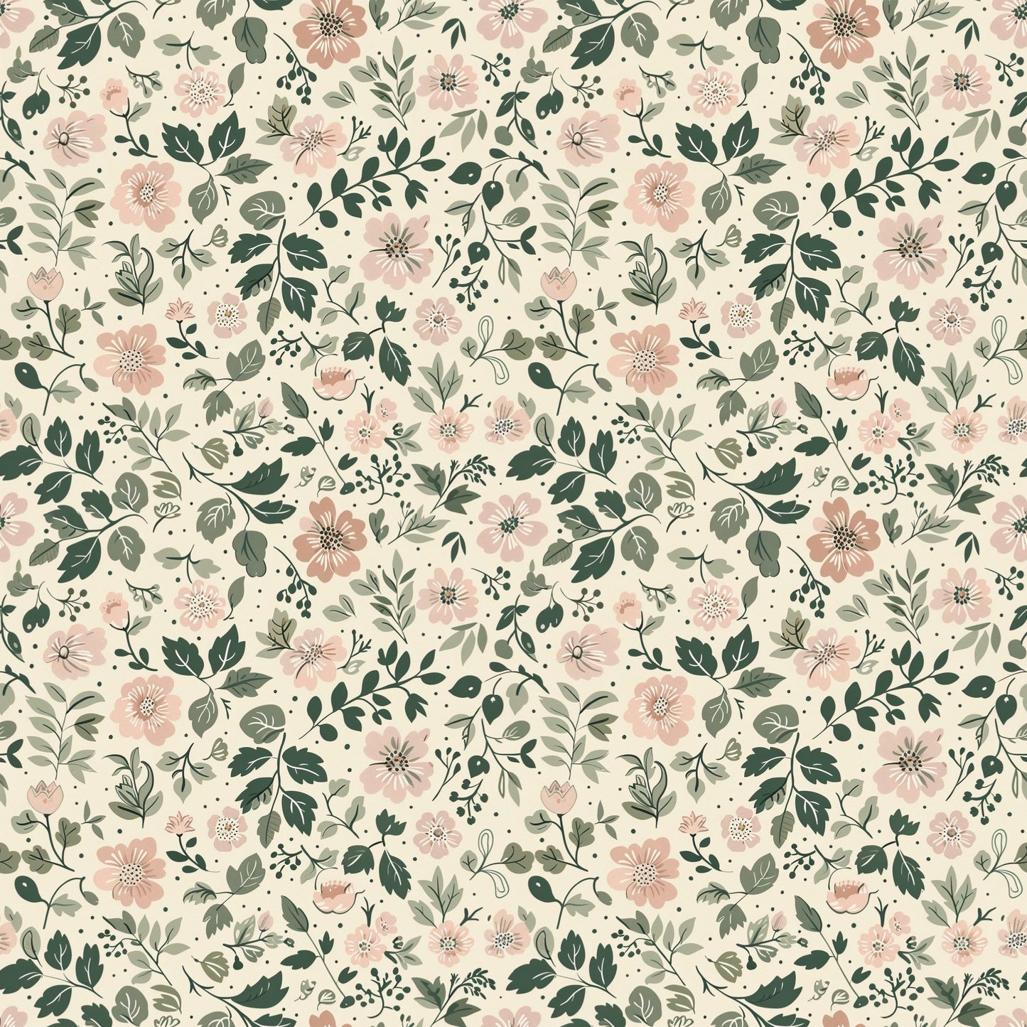 Dainty Pink Ditsy Digital Seamless Pattern