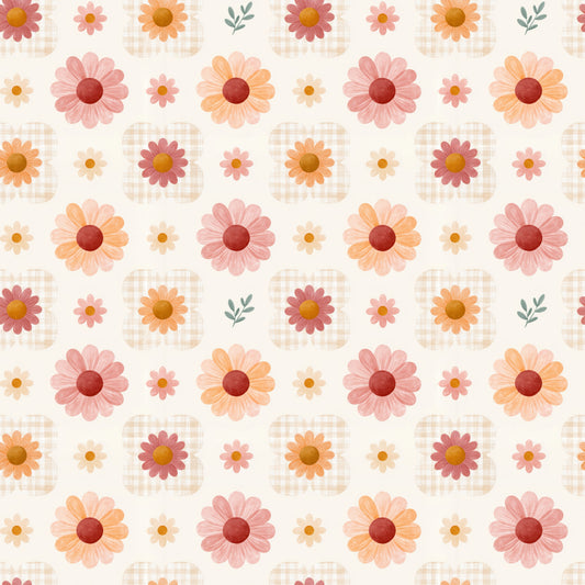 Daisy Stamps Digital Seamless Pattern