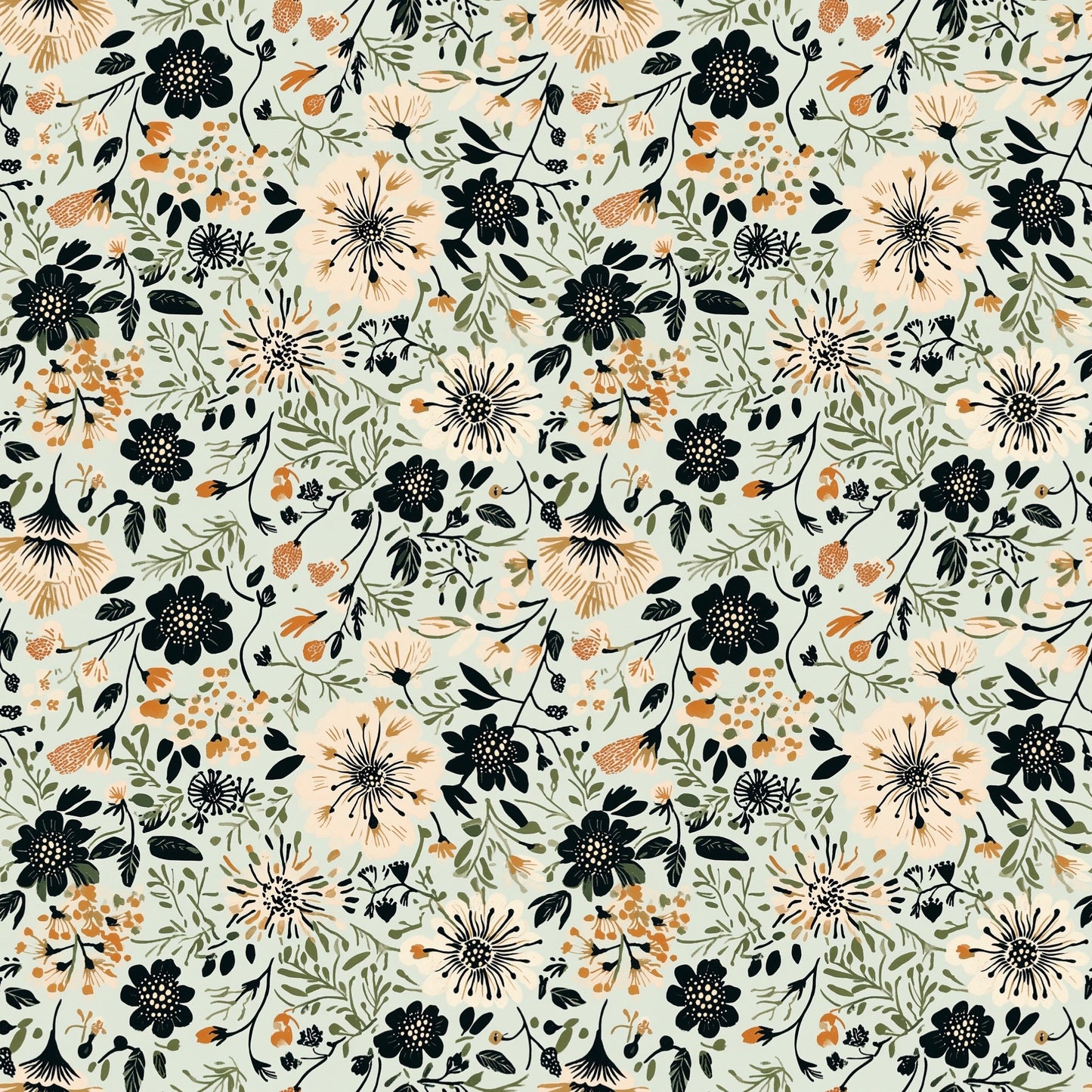 Dandelions Floral Digital Seamless Pattern