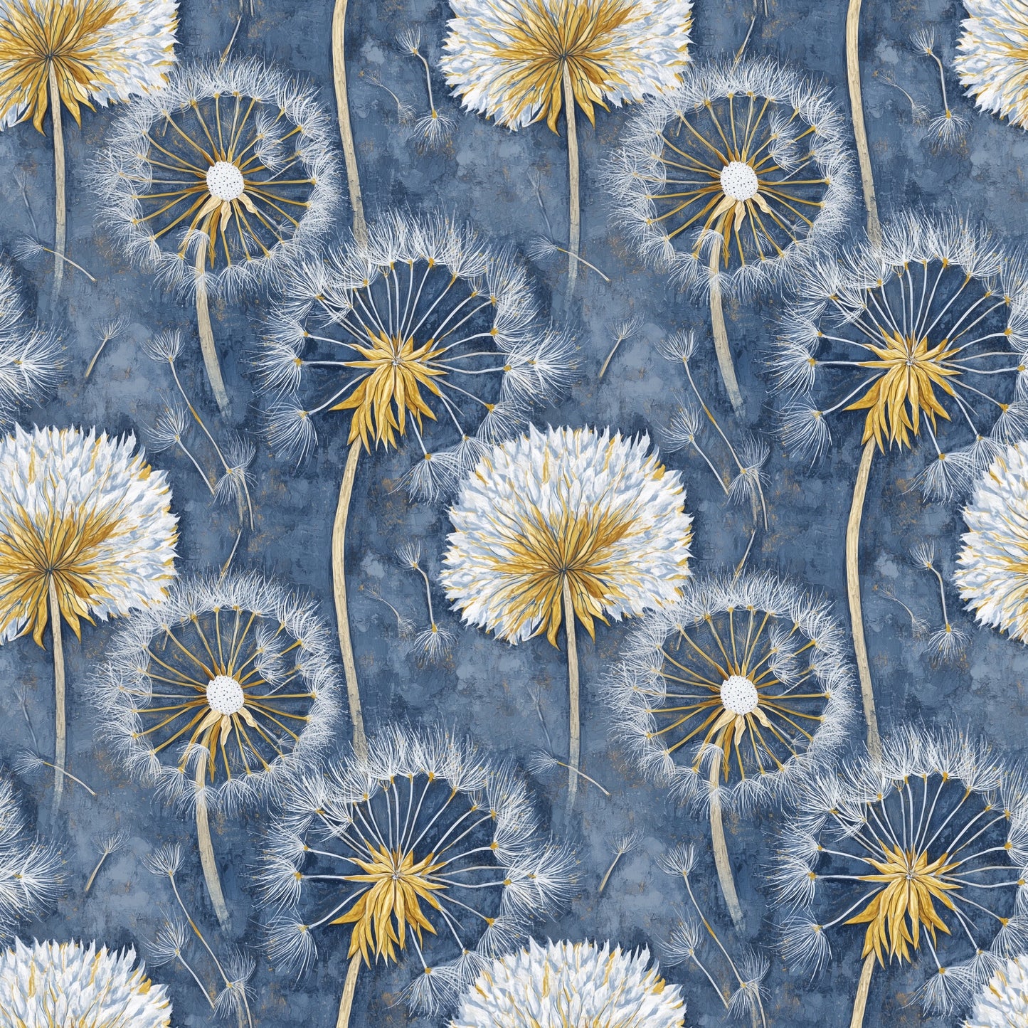 Dandelions Floral Digital Seamless Pattern