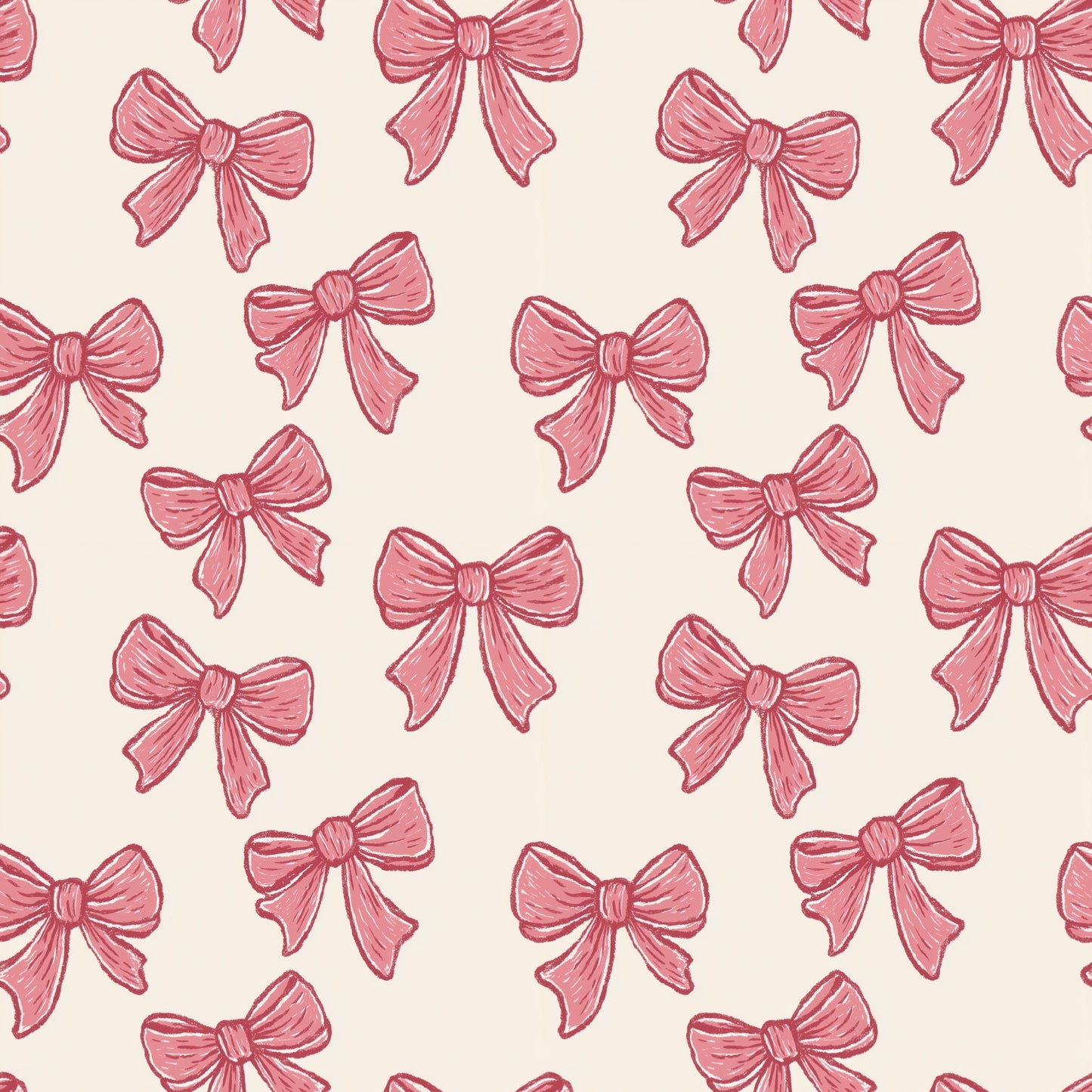 Dark Pink Coquette Bows Digital Seamless Pattern