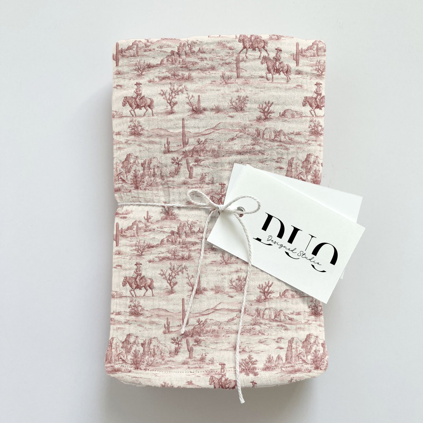Dark Pink Toile Cowboy Digital Seamless Pattern
