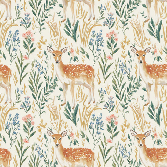 Deer Hiding Digital Seamless Pattern