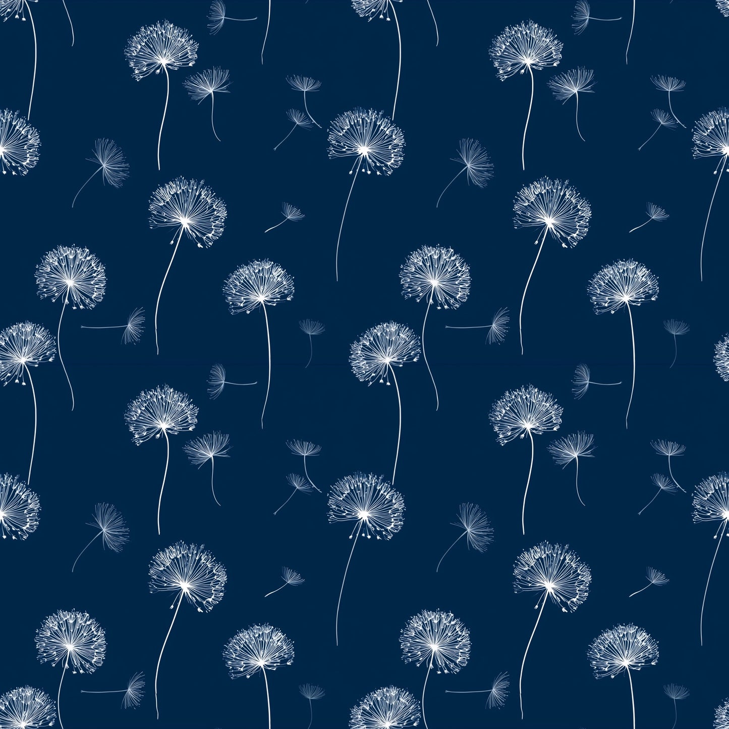 Delicate Dandelions Digital Seamless Pattern