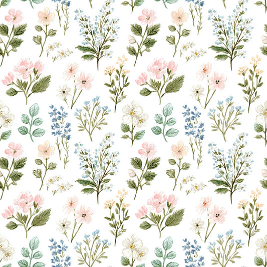 Delicate Wildflower Bunches Digital Seamless Pattern