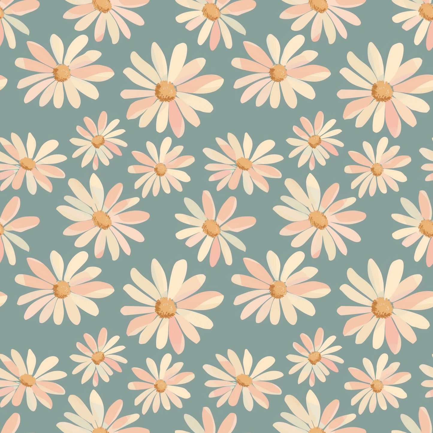 Delightful Daisies Digital Seamless Pattern