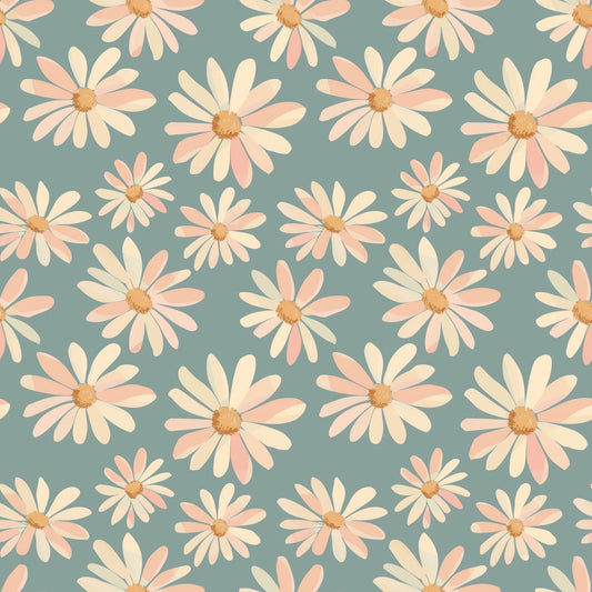 Delightful Daisies Digital Seamless Pattern
